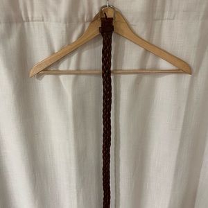 Brown Leather Braided Belt